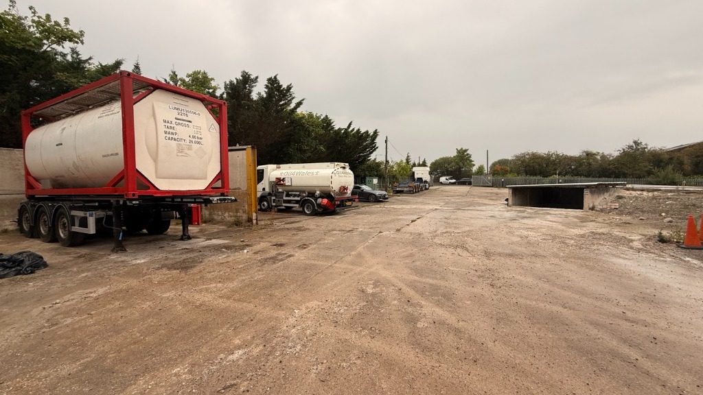 ISO tank container at the Enveo Aston terminal in Hawarden