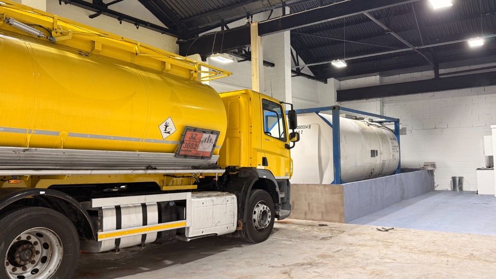 ADR tanker inside the Warrington depot